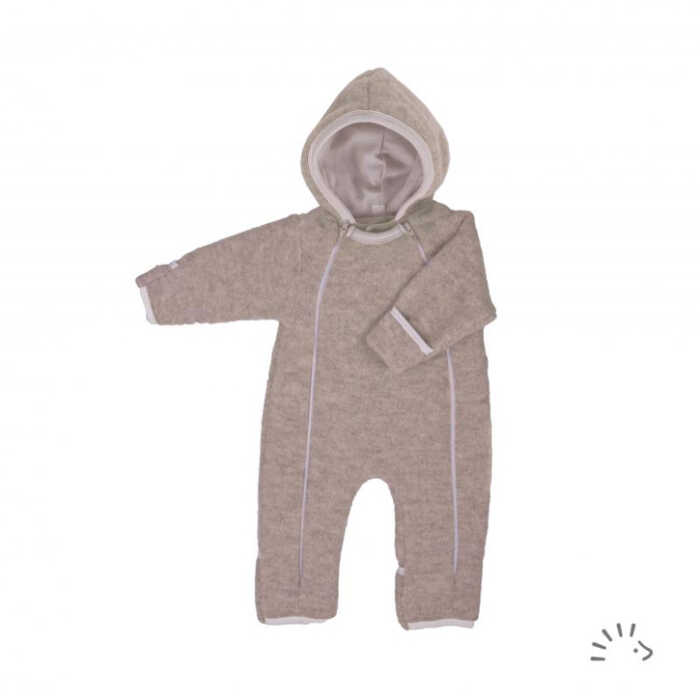 Iobio Baby Overall  62/68 Beige Melange Wollvlies GOTS