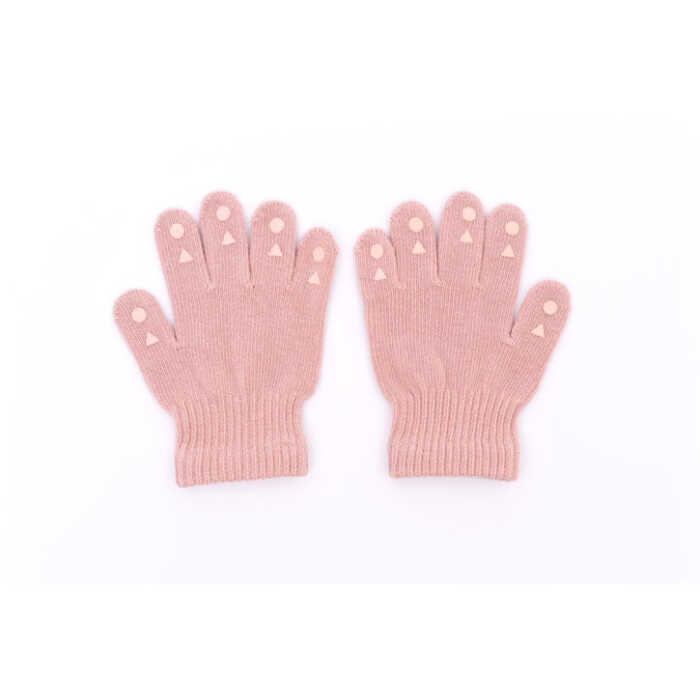 GoBabyGo 1-2y Dusty Rose Handschuhe mit Grip aus Baumwolle