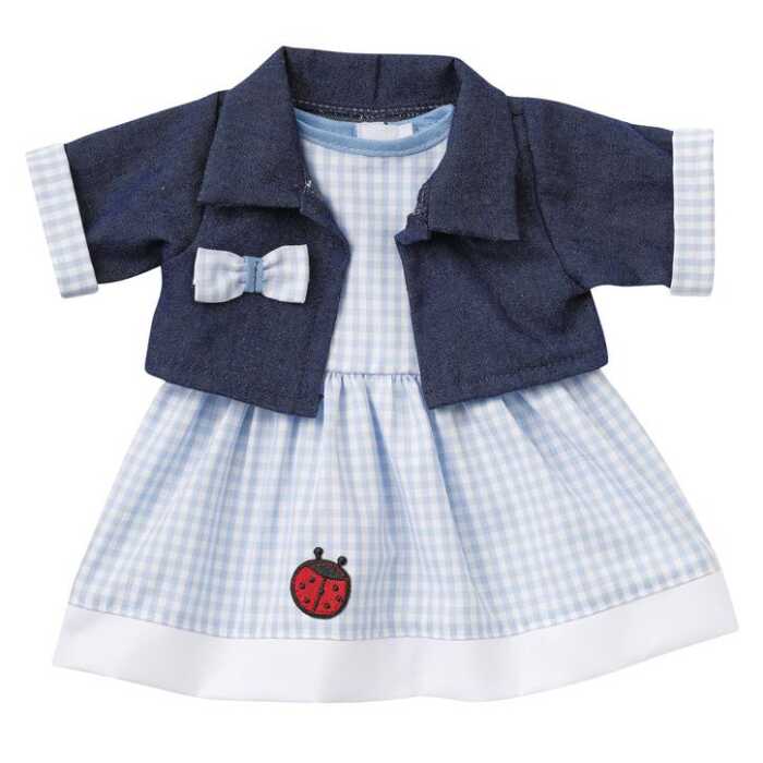 Emil Schwenk Sommerkleid + Jeansjacke, Gr. 32 für Puppen