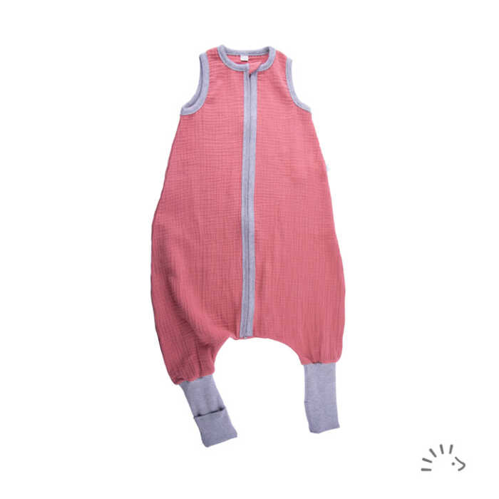 Iobio Penguin Schlafsack mit Beinen raspberry 74/80 Musselin GOTS
