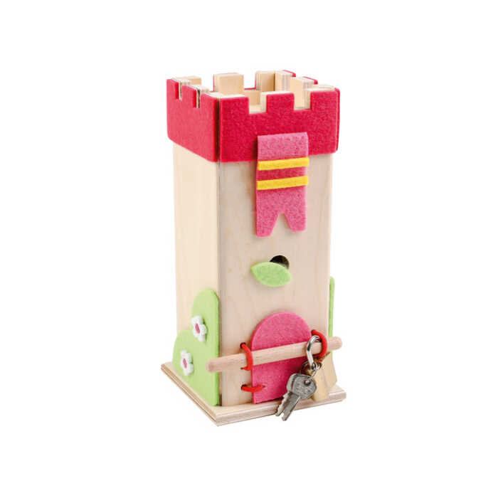 Ahrens Spardose Schatzturm Pink
