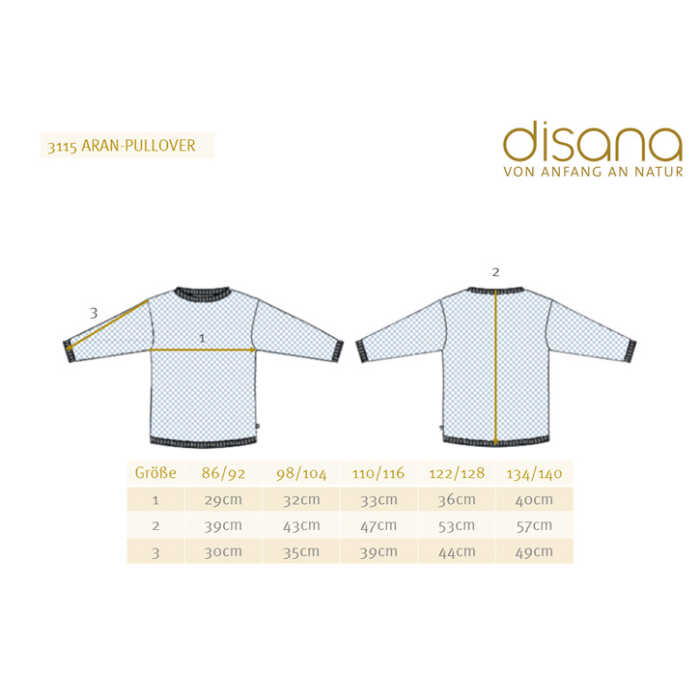 Disana Aran-Pullover 134/140 Cassis aus Schurwolle kbT