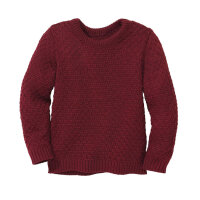Disana Aran-Pullover 134/140 Cassis aus Schurwolle kbT