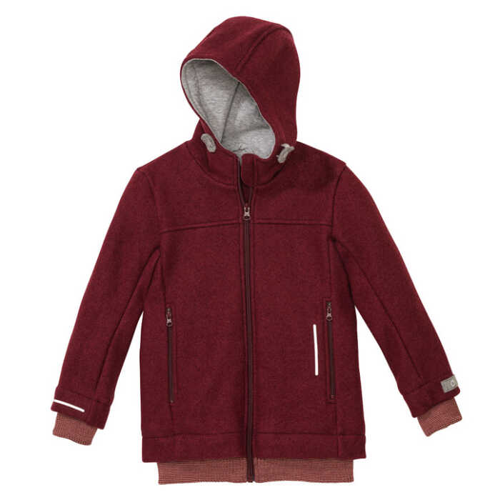 Disana Outdoor-Jacke 122/128 Cassis aus Schurwolle kbT