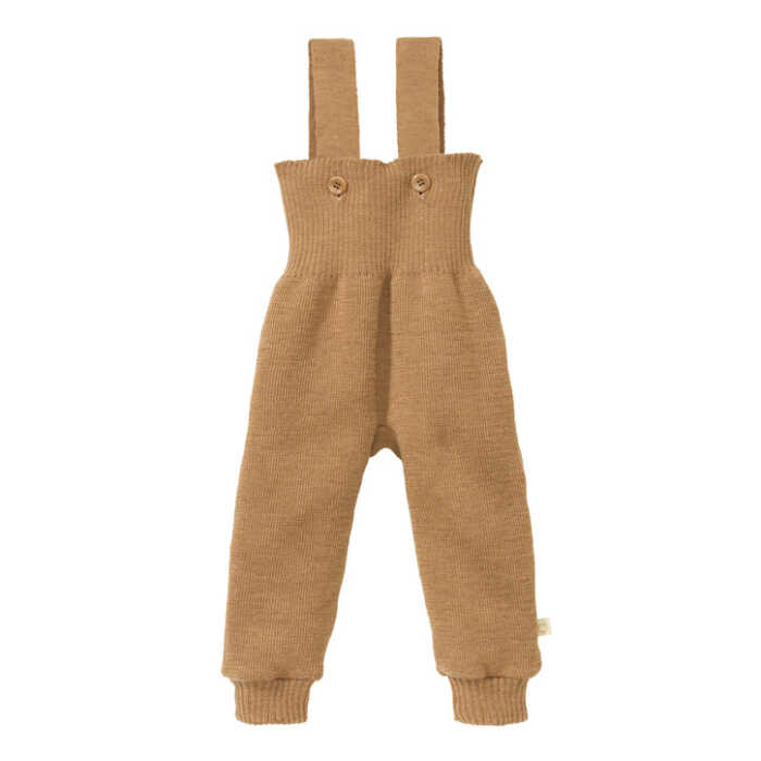 Disana Strick-Trägerhose 62/68 Karamell aus Schurwolle kbT