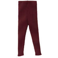 Disana Strick-Leggings 122/128 Cassis aus Schurwolle kbT