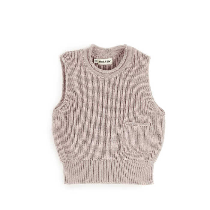 Halfen Grobstrick-Pullunder mit Tasche 110/116 rose