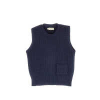 Halfen Grobstrick-Pullunder ohne Tasche 110/116 marine