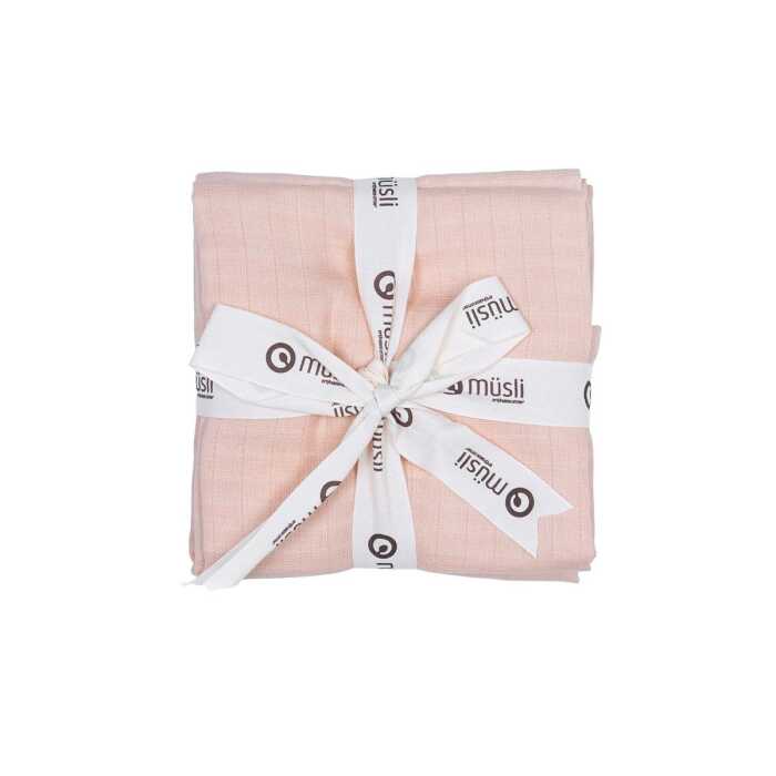 Müsli Mulltücher  2-PACK 75x75 Rose sugar Baumwolle kbT GOTS