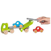 Goki Autotransporter mit 2 Fahrzeugen 2+ aus Holz