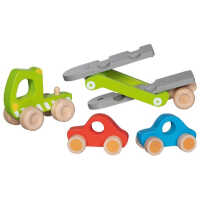 Goki Autotransporter mit 2 Fahrzeugen 2+ aus Holz