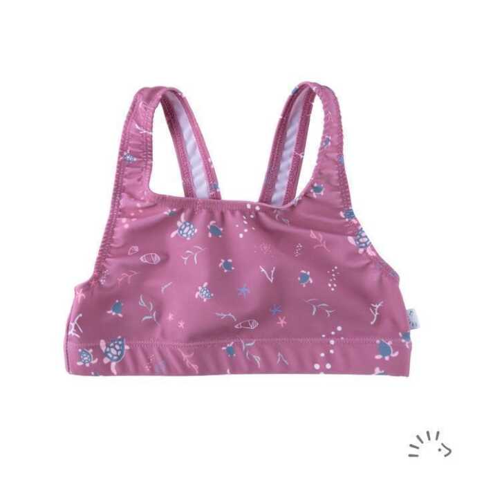 Iobio Kinder UV Bikini Oberteil Turtle Mauve 122/128 Polyamid-Elasthan
