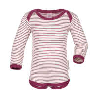 Engel Baby langarm Body geringelt aus Wolle kbT/Seide