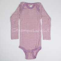 Engel Baby langarm Body geringelt aus Wolle kbT/Seide