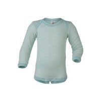 Engel Baby langarm Body geringelt aus Wolle kbT/Seide
