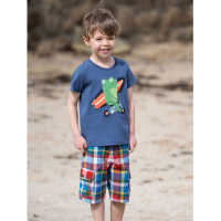 Frugi Stanley Applique T-shirt Marine Blue/Frog