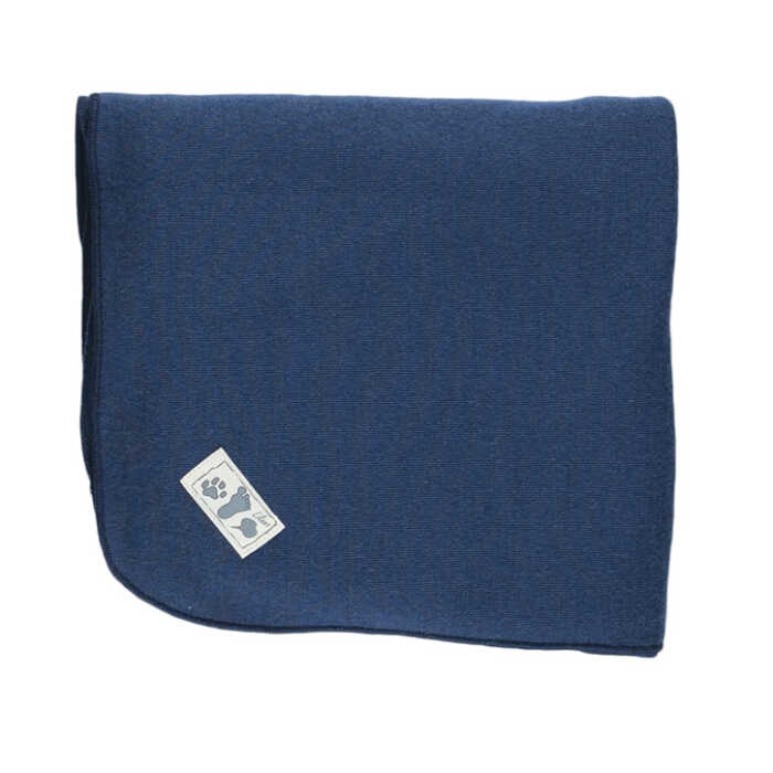 Lilano Decke Schurwolle KbT/Seide Jersey marine 80x90cm