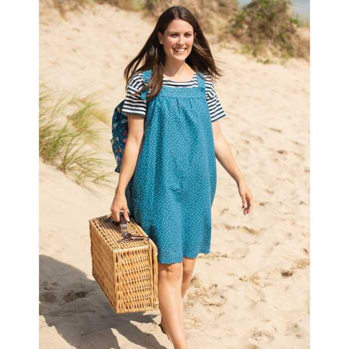 Frugi Fern Schürze  Steely Blue Scatter Spot