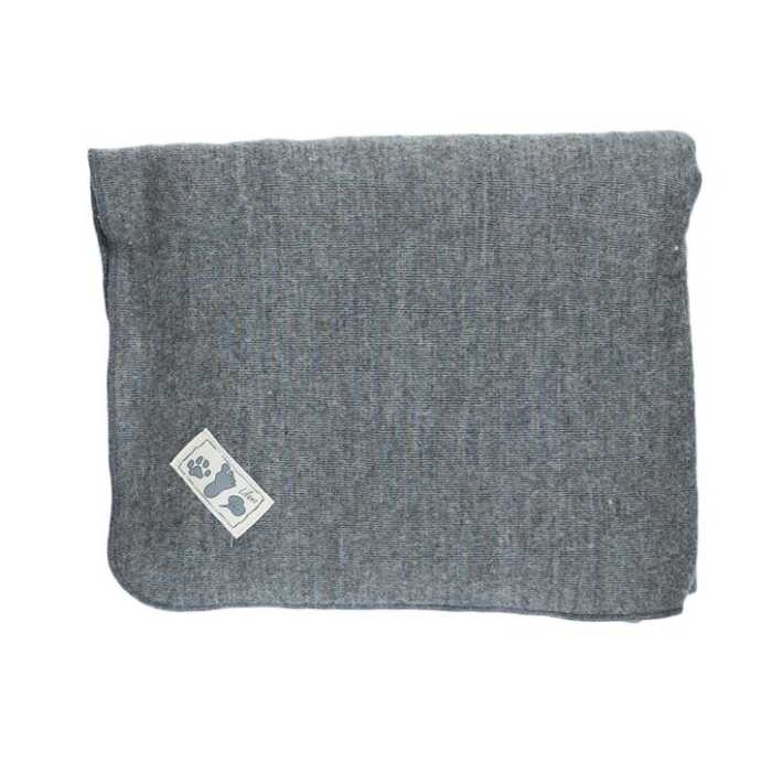 Lilano Decke Schurwolle KbT/Seide Jersey hellgrau 80x90cm