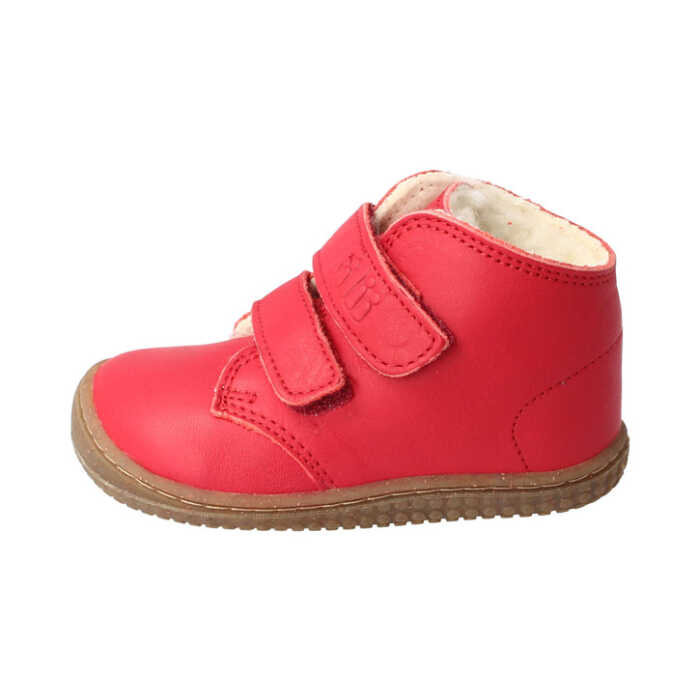 Filii Barfußschuh SoftFeet Klett 23 Bio cranberry Mittel 100% Wollfutter