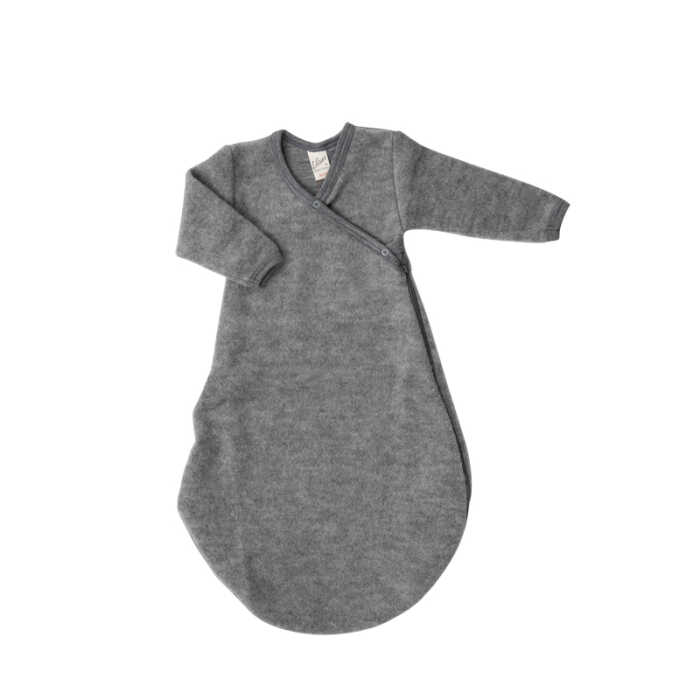 Lilano Schlafsack Wickelform hellgrau 74/80 aus Wollfrotte kbT plüsch
