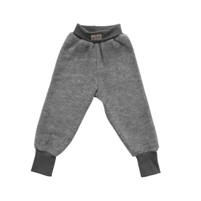Lilano Nabelbundhose hellgrau 98 aus Wollfrottee kbT Plüsch