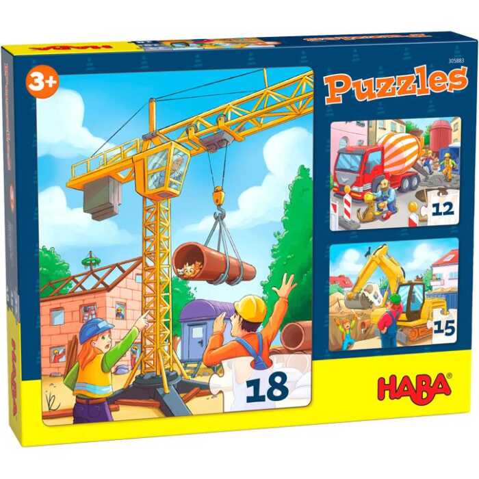 Haba Puzzles Baustellenfahrzeuge 3+