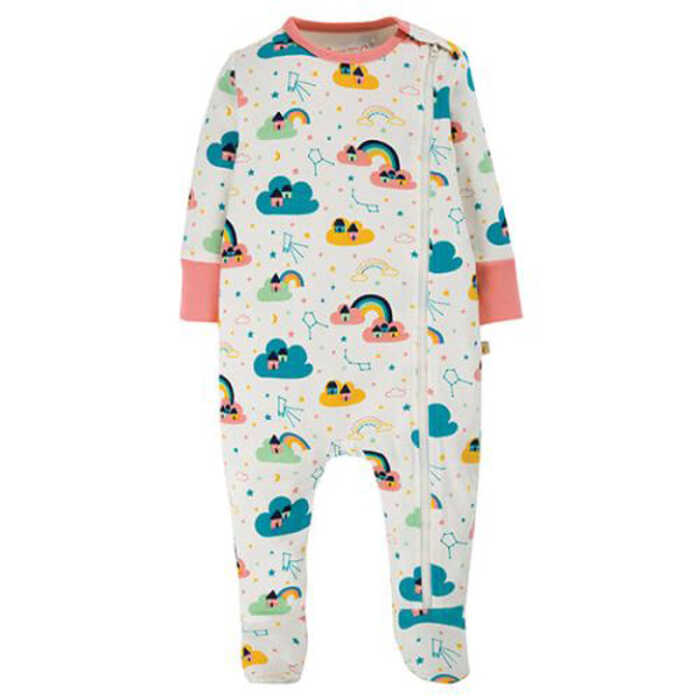 Frugi Zipped Babygrow Above The Stars 3-6m