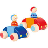 Goki Fahrzeug mit Männchen rot und Hupe