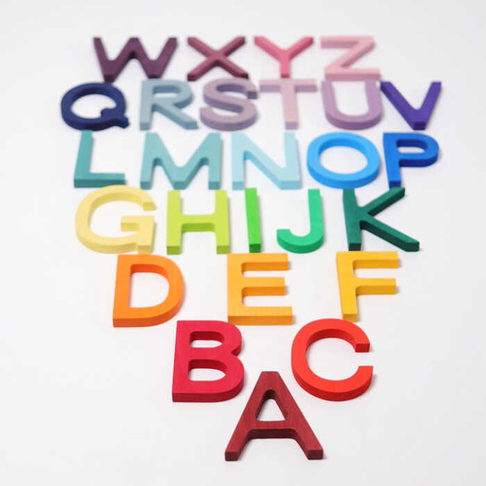 Grimms Schulschrift Buchstaben A-Z Holz