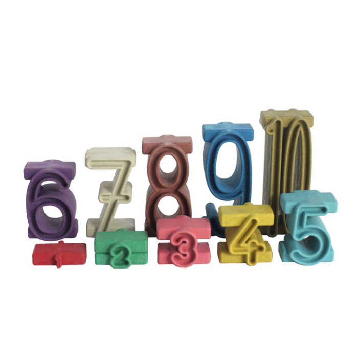Wissner Stapelzahlen 34tlg RE-Wood in Montessori Farben