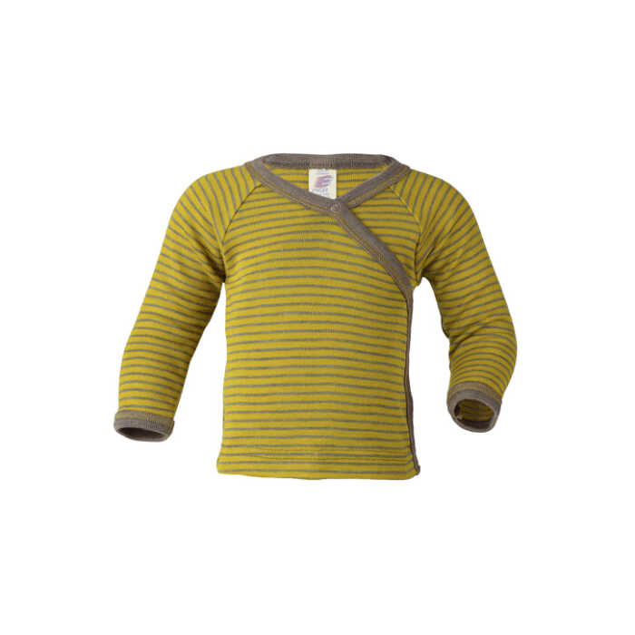 Engel Wickelshirt, langarm, safran/walnuss, 70Wolle/30Seide