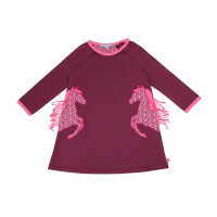 Enfant Terrible Sweatkleid Pferdeapplikation 86/92 bordeaux