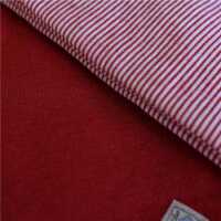 Lilano Decke Schurwolle KbT/Seide Jersey rot/ rot Ringel...
