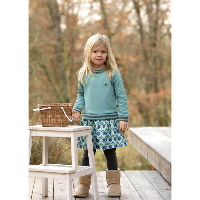 Enfant Terrible Sweatkleid mit Flanellpatch ozean-himmelblau
