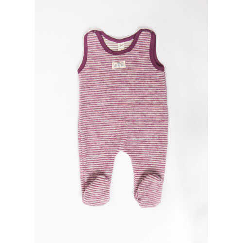 Lilano Baby Strampler Wollfrottee beere-ringel 56 aus Wollfrottee kbT