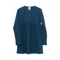 obf Tunika Kleid Langarm Bio-Merino Farbenspiel Petrolblau, 21043