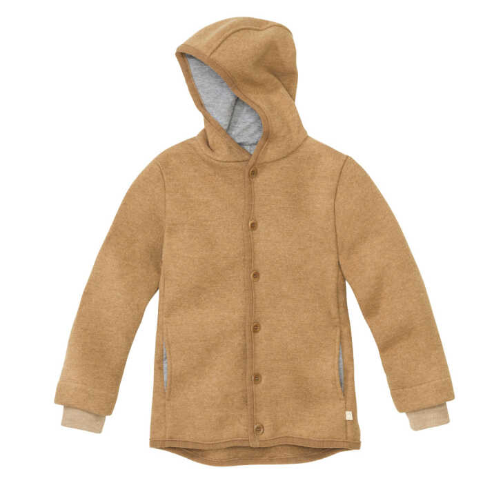 Disana Kinder Walkjacke mit Knöpfen Schurwolle kbT GOTS zertifiziert