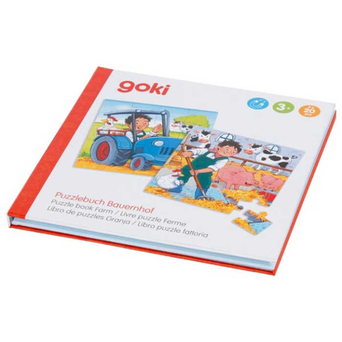 Goki Puzzlebuch Bauernhof 2 x 20 Teile magnetisch ab 3 Jahre