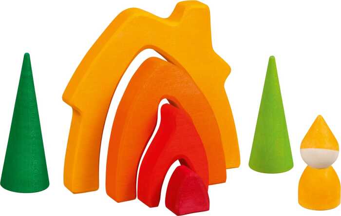 Goki Zwergenhaus kreative Kinder Holzbausteine