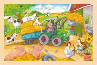 Goki Einlegepuzzle Kleiner Traktor 57420 3+ Holz