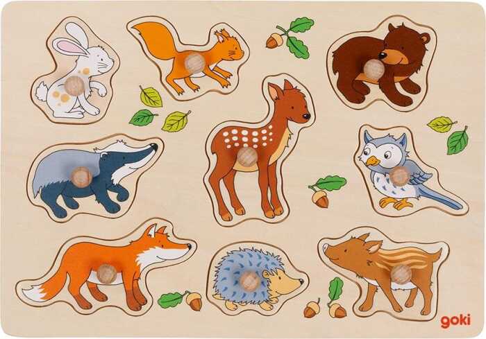 Goki Steckpuzzle Waldtiere 57387 1+ Holz