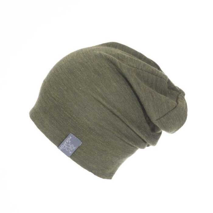 Pickapooh Beanie Mütze Rap Gr.54 olive Wolle kbT/Seide