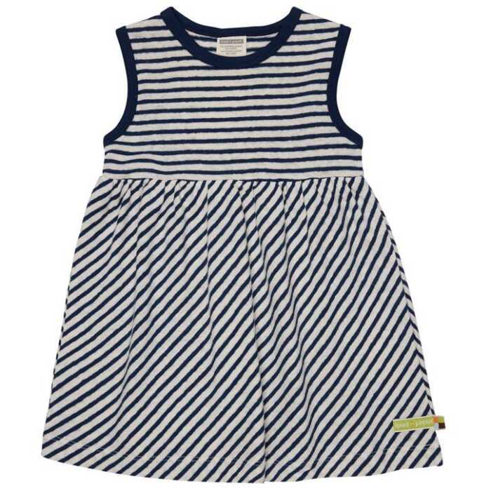 loud + proud Kleid Streifen mit Leinen 98/104 Ultramarin