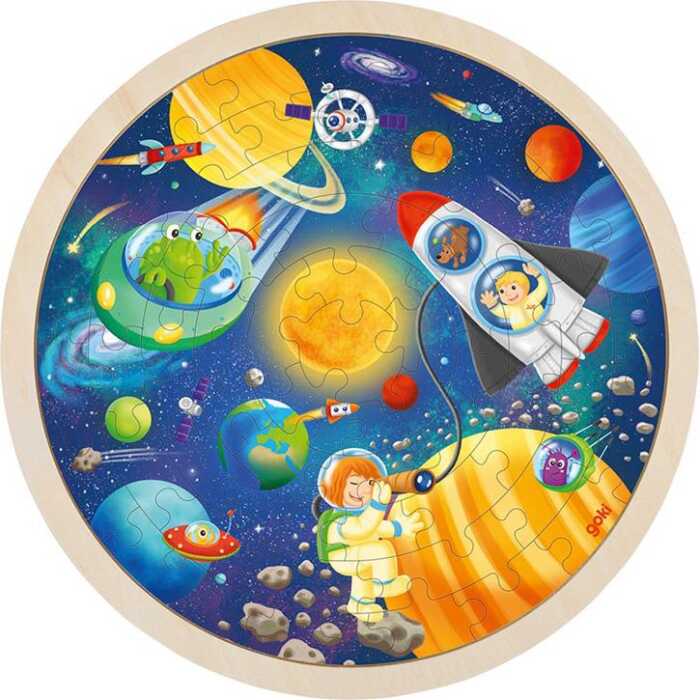 Goki Einlegepuzzle Weltall,  4+ Holz