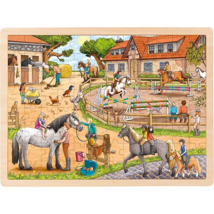 Goki Einlegepuzzle Reiterhof