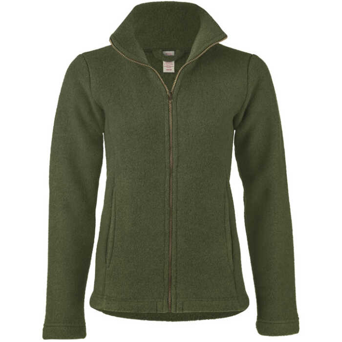 Engel Damen-Jacke, m. RV, schilf melange, 34/36, Woll-Fleece