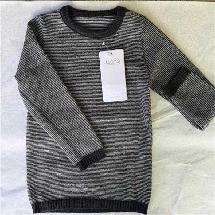 Disana Basic-Pullover, 110/116 anthrazit-grau 100% bio-Schurwolle