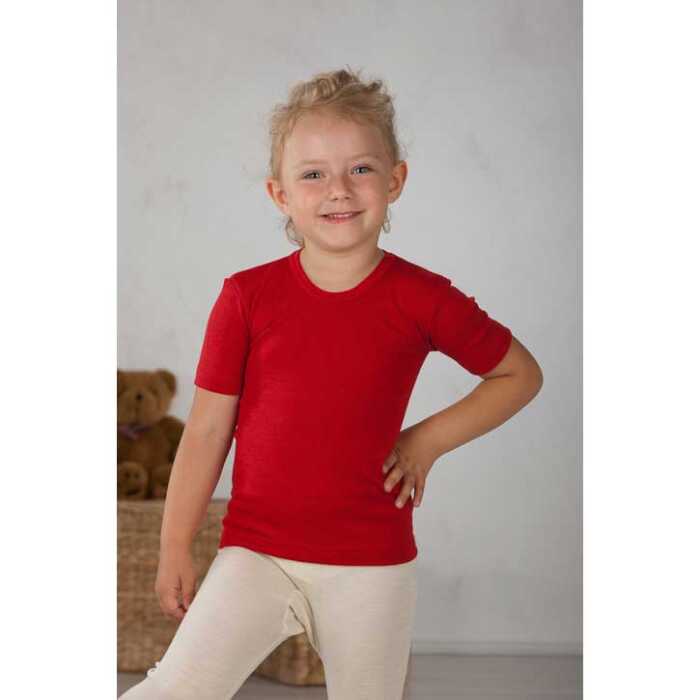 Cosilana Kinder-Unterhemd kurzarrm uni Wolle / Seide