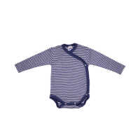 Cosilana Baby Wickelbody Langarm  Ringel Wolle/Seide